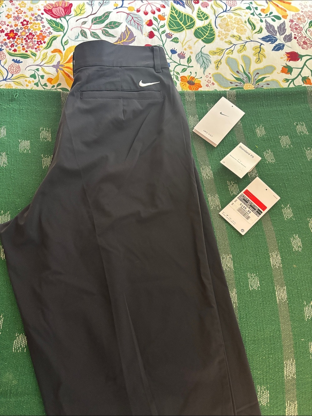 Nike Men's Black Golf/Performance Pants with White Swoosh